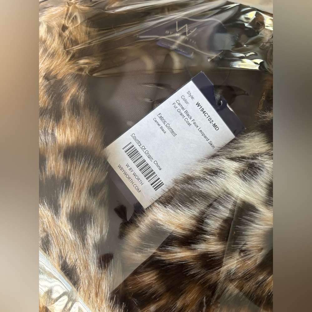 W BY WORTH Faux Leopard Coat NWT IN MEDIUM - Picture 8 of 11